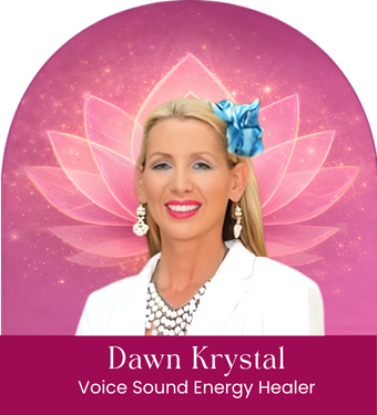 Dawn Krystal - HerAwaken Dawn Krystal's image over HerAwaken Lotus Background