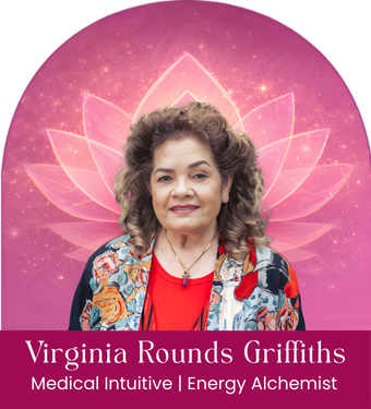 Virginia Rounds Griffiths - HerAwaken Virginia Griffiths image over HerAwaken Lotus Background